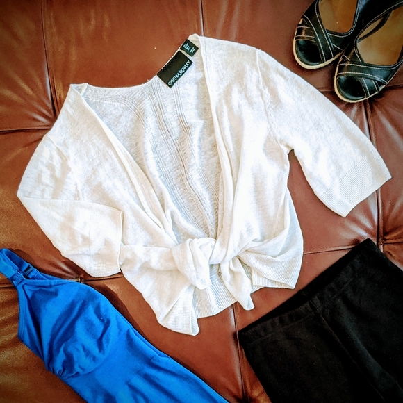 Cynthia Rowley Sweaters - White Cynthia Rowley Short Sleeve Open Cardigan S